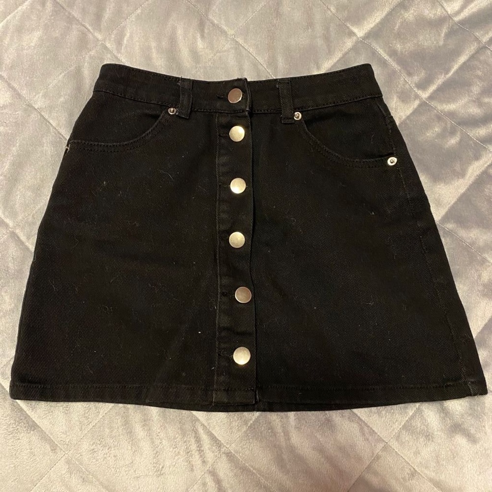 Black Denim Skirt